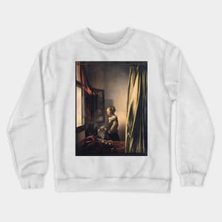 Johannes Vermeer - Girl Reading A Letter By An Open Window 1659 Crewneck Sweatshirt